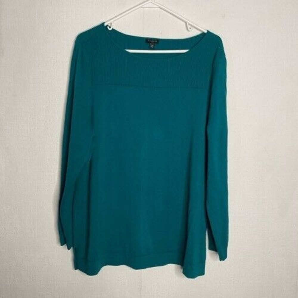 NWOT Talbots Fairy Green Preppy RoundNeck Sweater Women 2X China Cotton/Rayon